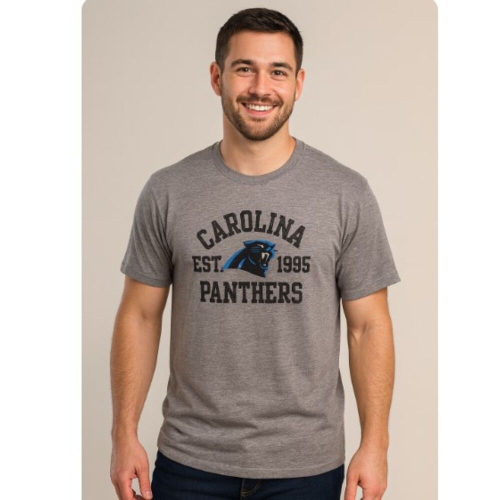 Carolina Panthers T Shirt Vintage Miller Lite Football Gray Tee Mens Size XL